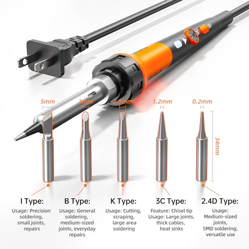 Soldering Iron Premium Kit, 60W Soldering Gun with Ceramic Heater, 12-in-1 Soldering Tool, Adjustable Temperature 200 to 450¡ÆC, Includes Soldering Iron Tip, Solder Wire, Pump and Paste