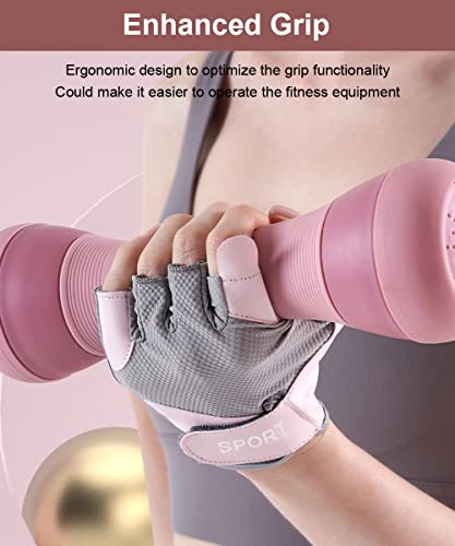 Workout Gloves for Women - Full Palm Protection, Large Grey