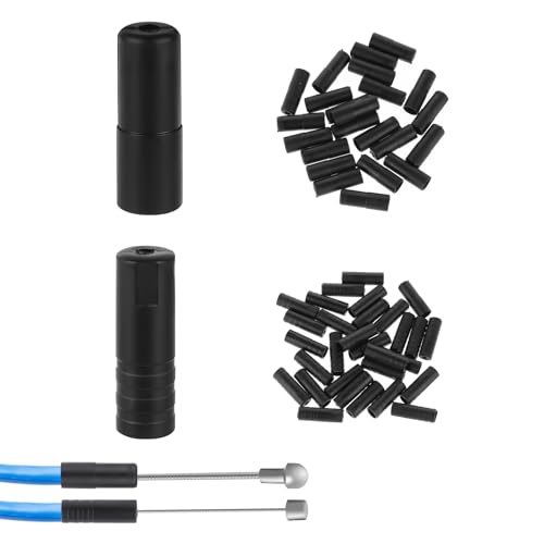 50 Pcs Bicycle Cable End Caps - Black Plastic Shift & Brake Fittings