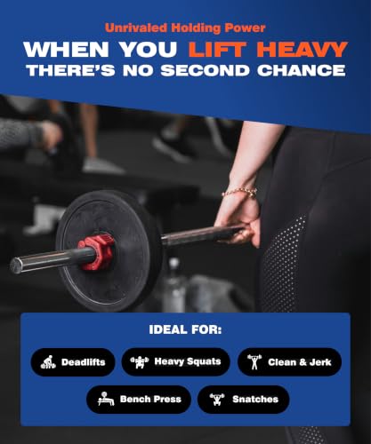 Heavy Duty Magnetic Barbell Clamps for 1" Olympic Bars - Red