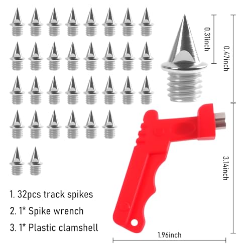32-Piece 1/4 Inch Stainless Steel Track Spikes with Spike Wrench