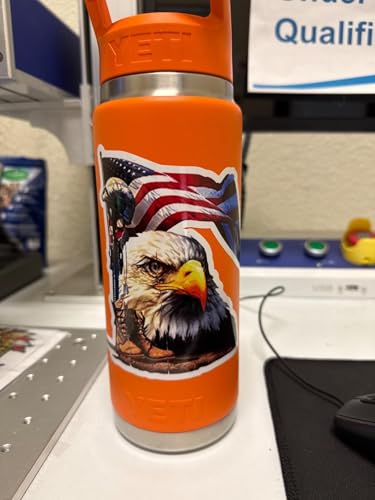 Patriotic Bald Eagle American Flag Stickers - 2 PCS, 5 Inch Vinyl Decals