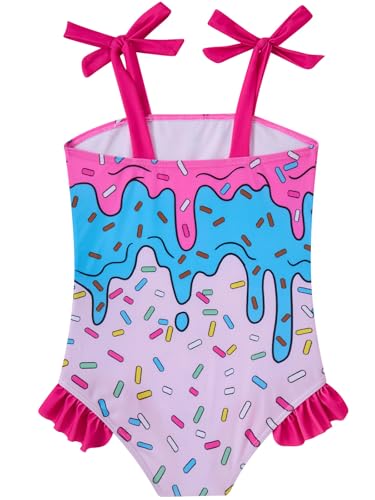 Toddler Girls Ruffle One-Piece Swimsuit - Ice Cream, 5-6 Years
