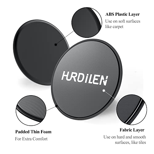 Core Sliders for Abdominal Training - Dual Sided, Power Black