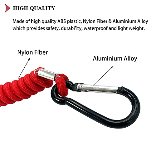 Boat Engine Emergency Stop Switch Safety Lanyard Cord - New Red