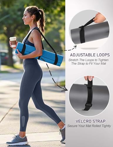 Yoga Mat Carrier Strap - Adjustable Cotton Blend - Haze Blue
