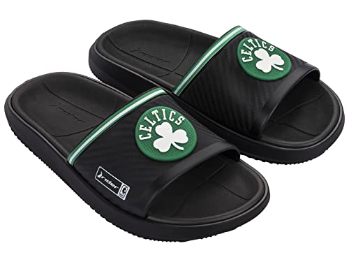 NBA Men's Block Slide Sandals - Boston Celtics Black/Green/White, Memory Foam Comfort
