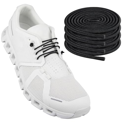 Endoto Elastic Shoe Laces for On Cloud Sneakers Replacement, Black 20 Inch