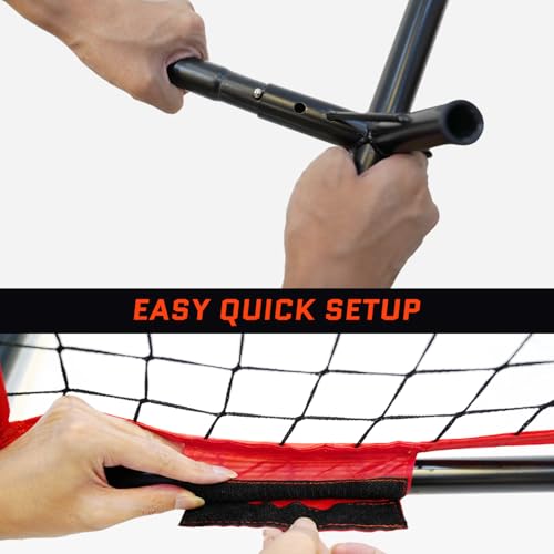 20x10 Foot Sports Backstop Net with Steel Frame for Basketball, Soccer, Lacrosse, Baseball