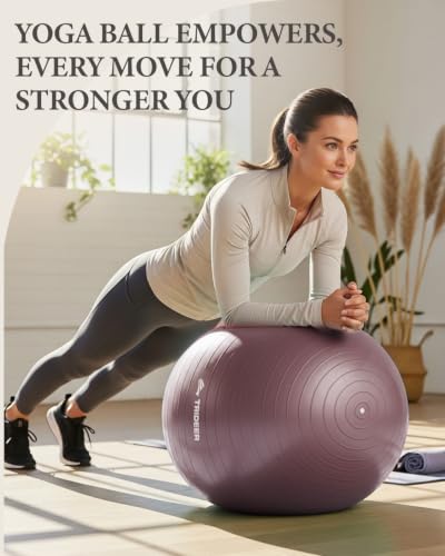 Yoga Stability Ball for Core Strength, Balance & Posture - 55/65/75cm