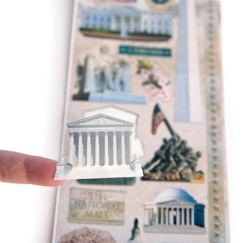 Washington DC Monuments Cardstock Sticker Sheet - 1 Sheet