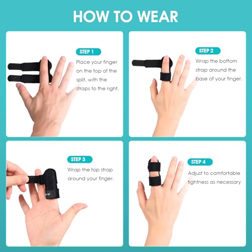 Universal Finger Splint Brace for Arthritis & Sprain Relief - 2 Pack