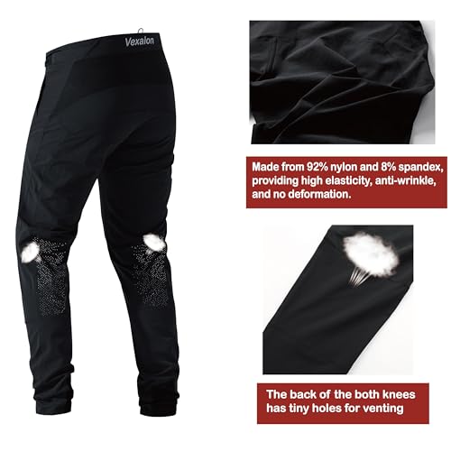 VEXALON Men's Mountain Bike Pants 32 Dark Grey Quick-Dry Breathable Cycling Gear