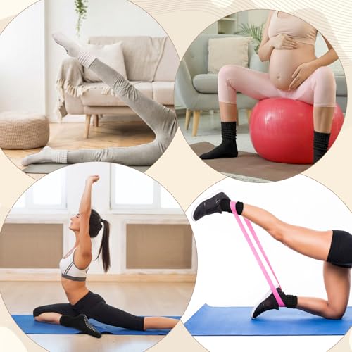Non-Slip Slouch Pilates Socks with Grips - Black & White, Size 5.5-8