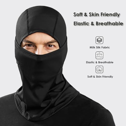 UPF 50+ Cooling Balaclava Face Mask for Motorcycle Cycling - Black