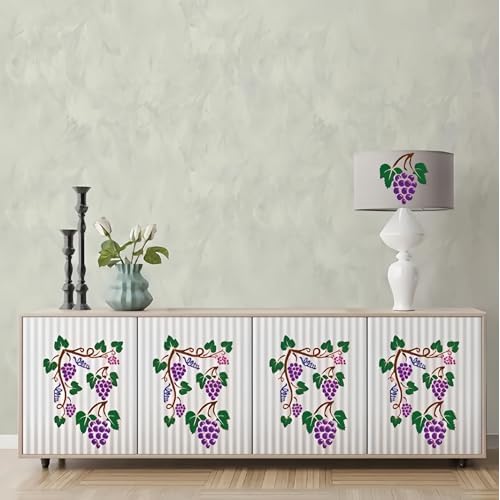 Grape Leaf Wall Stencils Template Reusable Spray PaintStencils for Craft Painting on Wood Craft Canvas Walls Wood Furniture Decorations DIY Scrapbooking, kbatuo-001