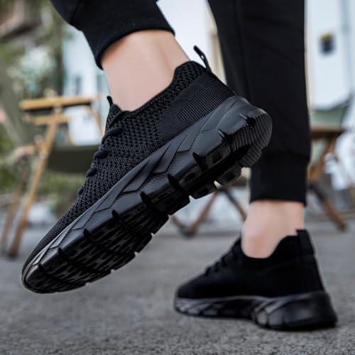 YITUHIO Men’s Running Shoes - Black 9.5 Lightweight Athletic Sneakers