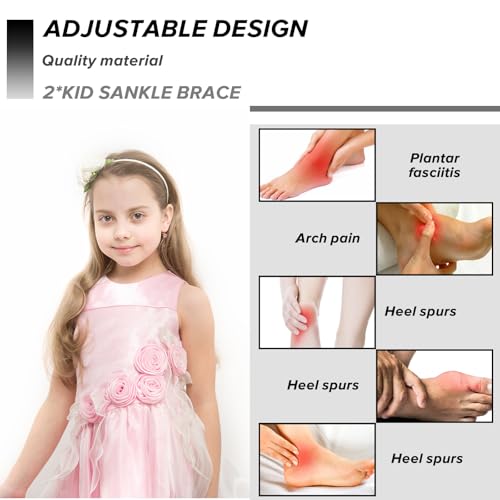 Kids Ankle Brace Compression Sleeves - 2 Pairs Black & White