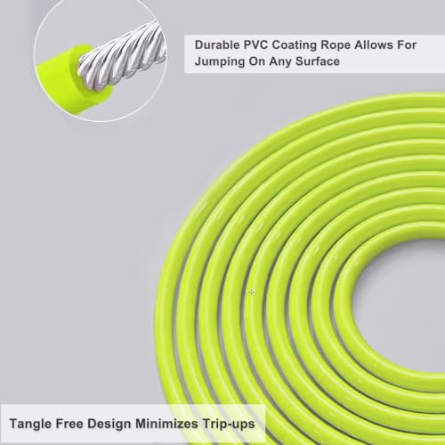 Weighted Jump Rope - 1/4LB Speed Skipping Rope for Fitness - Lemon, L (9'0")