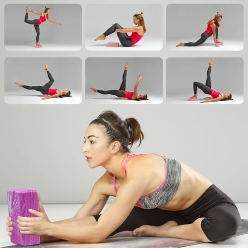 High-Density Yoga Blocks - 2-Pack Non-Slip EVA Foam - Camo Pink