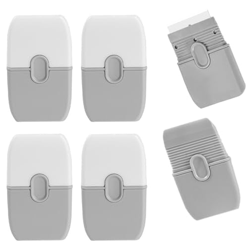 4pcs Double Edged Plastic Scraper Tool, Razor Blade Glass Scraper for Windows Decals Tint Labels Caulk, Adhesive Remover for Stickers and Paints on Car Glass