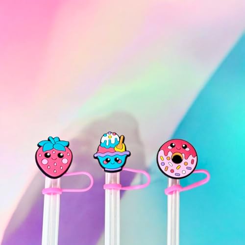 6-Pack Silicone Straw Covers for 10mm Wide Straws - Dust-Proof Reusable Caps