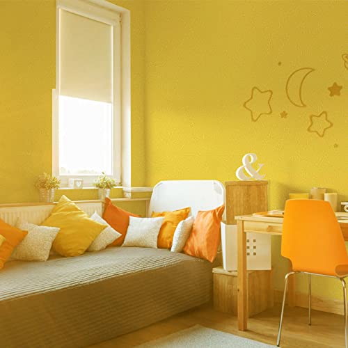 Abyssaly Yellow Wallpaper Peel and Stick Removable Wallpaper for Girls Bedroom 15.7" X 118" Self Adhesive Embossed Silk Textured Wallpaper Modern Home Decorative Shelf Liner Paper