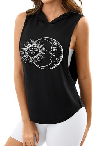 Women's Sleeveless Hoodie Workout Tank Top with Open Sides