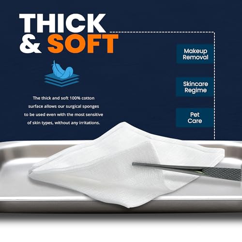 12-Ply Surgical Gauze Sponges, 4x4 in, Non-Sterile, 200-Pack