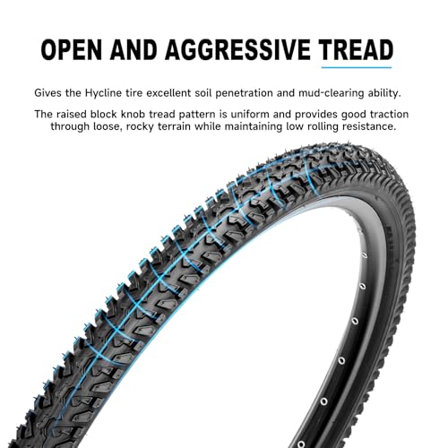 Hycline 26x2.125 MTB Bike Tires + 2 Tubes - Off-Road & Trail Replacement Set