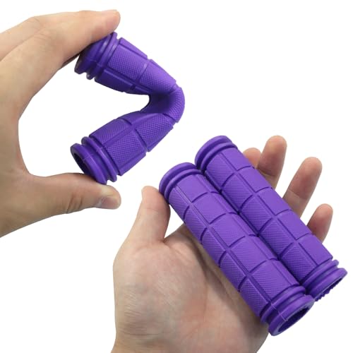 Purple Bicycle Handlebar Grips - 4 Pack Rubber Replacement