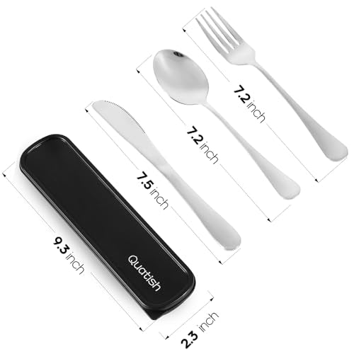 Stainless Steel Travel Utensil Set with Case - Silver