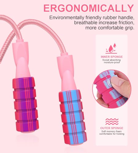 Adjustable Jump Rope for Fitness Workouts - Pink