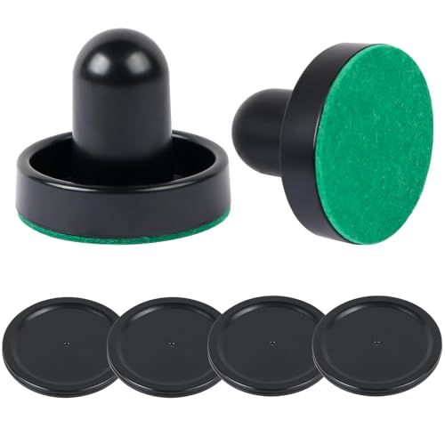 Air Hockey Pushers and Pucks Set - 2 Pushers & 4 Pucks (60mm)