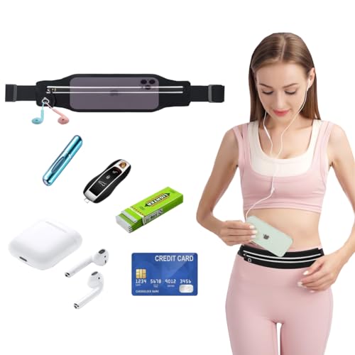 Slim Running Belt for Men & Women - Adjustable Waterproof Waist Pack