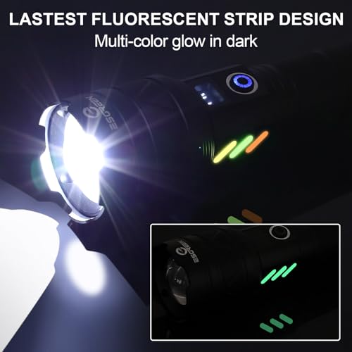 Esgreen Rechargeable High Lumen Flashlight with UV 365nm Light, Long Range, USB-C Charging