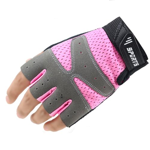 Fingerless Bike Gloves for Girls - Small (Ages 5-8) Pink