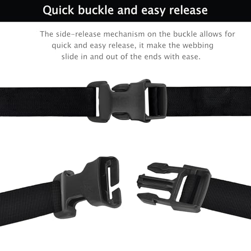 1-Inch Quick Release Buckles for Tactical Vests & Bags - Black