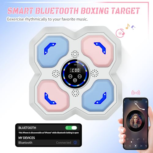 Pink Music Boxing Machine for Kids & Teens with Gloves - Trainer Equipment