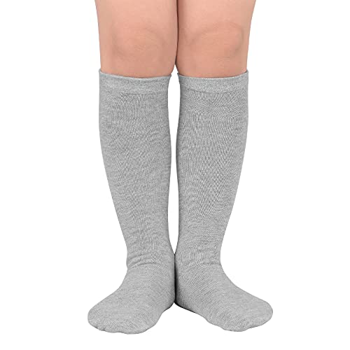Toddler Knee High Striped Athletic Socks - Grey