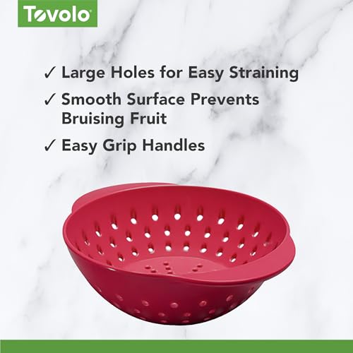 Mini Berry Colander Strainer - Cayenne Red, BPA-Free Melamine