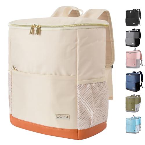 Creamy White Insulated Cooler Backpack - Leakproof Soft Cooler for Travel & Outdoor Activities