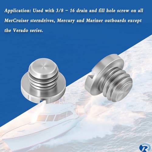 Lower Unit Drain Plug Seal Screw Set for Mercury & Mercruiser