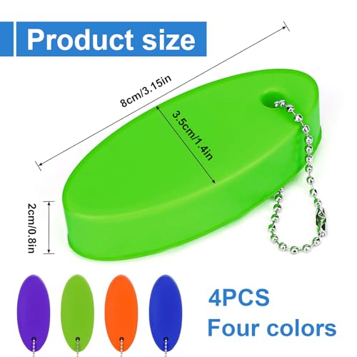 Waterproof Floating Keychain for Boat Keys - 4 Pack