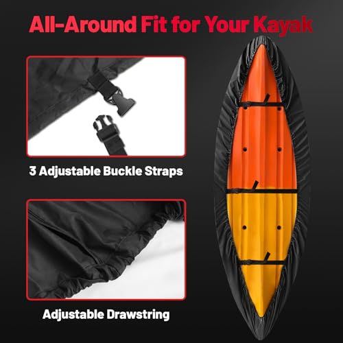 Zettum 15 Ft Waterproof Heavy-Duty Kayak Cover - Canoe & Paddle Board Protector