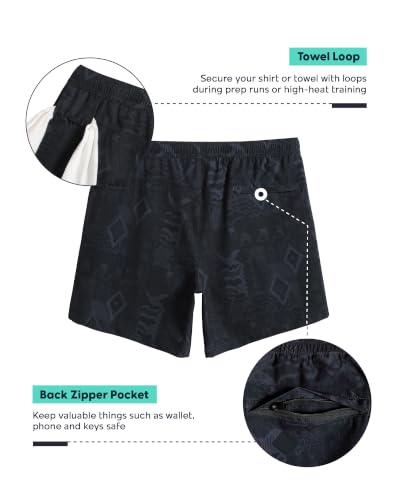 Maamgic Men's 5" Gym Running Shorts 2-in-1 Quick Dry Athletic Shorts - Medium, Totem Gray