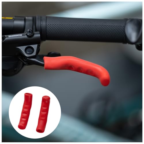Silicone Bicycle Brake Lever Grip Covers - Universal Non-Slip Sleeves, Red