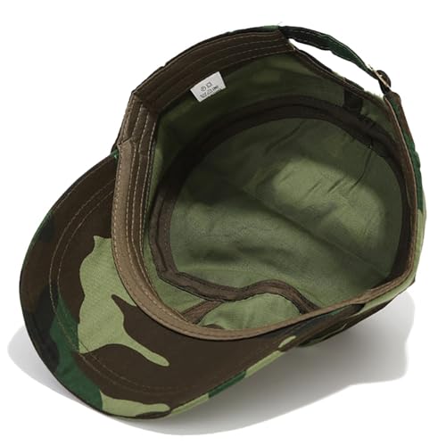 Malaxlx Camo Green Unisex Army Cap with UPF 50 Sun Protection Adjustable Breathable Military Hat