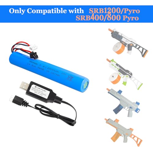 7.4V 2000mAh Rechargeable Battery for Splatter Ball Guns