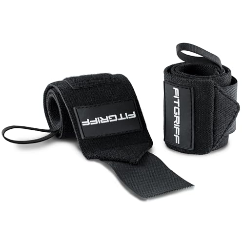 Wrist Wraps for Weightlifting - Heavy-Duty Support (Black)